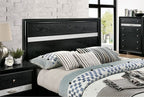 CM7552BK-4PC  4 pc Rosdorf park schramm chrissy black finish wood queen bed set with drawers in foot board