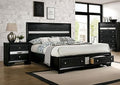 CM7552BK-Q  Rosdorf park schramm chrissy black finish wood queen bed with drawers in foot board