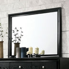 CM7552BK-4PC  4 pc Rosdorf park schramm chrissy black finish wood queen bed set with drawers in foot board