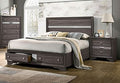 CM7552GY-Q  Rosdorf park schramm chrissy grey finish wood queen bed with drawers in foot board