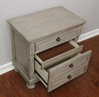 CM7568 4 pc Everly quinn gracie oaks Wells gray finish wood queen bed set with footboard drawers