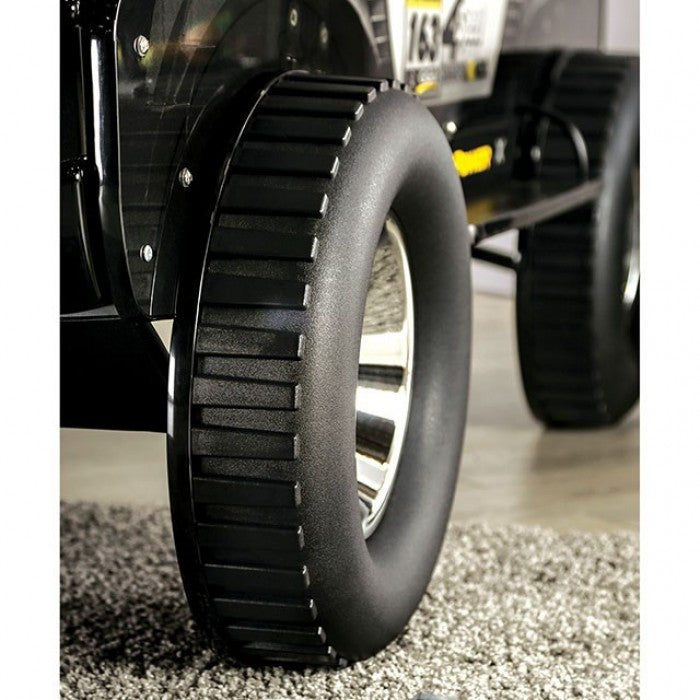 CM7641 Hokku designs speed jump raised racing car style design twin size kids bed w/ LED lights