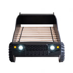 CM7641 Hokku designs speed jump raised racing car style design twin size kids bed w/ LED lights
