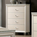 CM7901-C Rosdorf park Allie pearl white finish wood art deco design 4 drawer tall chest with acrylic legs and handles