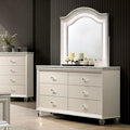 CM7901-D Rosdorf park Allie pearl white finish wood art deco design 6 drawer dresser with acrylic legs