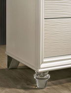 CM7901-D Rosdorf park Allie pearl white finish wood art deco design 6 drawer dresser with acrylic legs