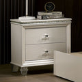 CM7901-N Rosdorf park Allie pearl white finish wood art deco design nightstand with acrylic legs and handles
