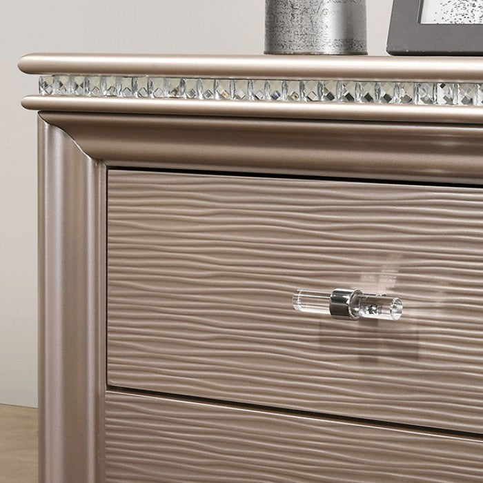 CM7901RG-D Rosdorf park Allie rose gold finish wood art deco design 6 drawer dresser with acrylic legs