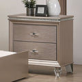 CM7901RG-N Rosdorf park Allie rose gold finish wood art deco design nightstand with acrylic legs and handles