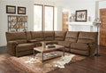 CM9909BR 6 pc Darby home co cerelia brown fabric moduler sectional sofa with power motion recliners and power footrests