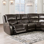 CM9910ES 3 pc Darby home co gorgius espresso top grain leather match sectional sofa with power motion recliners and USB plugs