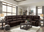 CM9910ES 3 pc Darby home co gorgius espresso top grain leather match sectional sofa with power motion recliners and USB plugs