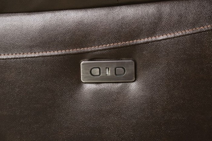 CM9910ES 3 pc Darby home co gorgius espresso top grain leather match sectional sofa with power motion recliners and USB plugs