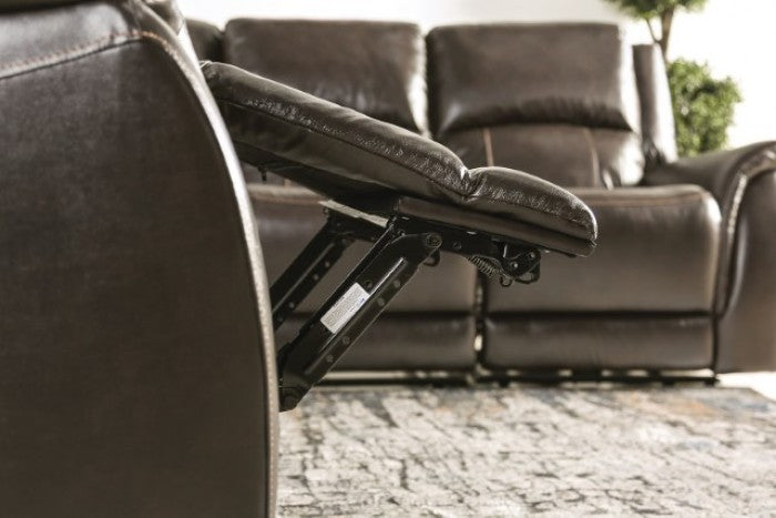 CM9910ES 3 pc Darby home co gorgius espresso top grain leather match sectional sofa with power motion recliners and USB plugs