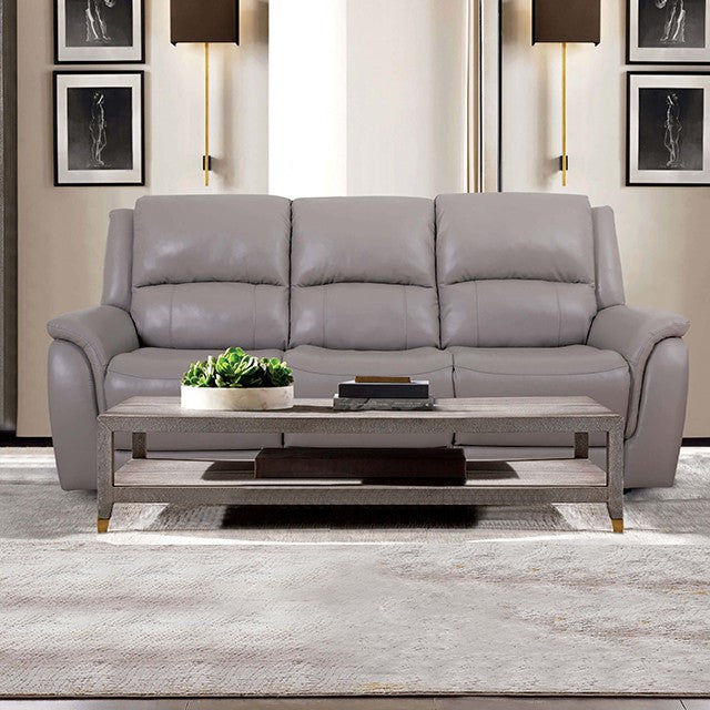 CM9910ST-2PC 2 pc Darby home co gorgius grey top grain leather match sofa and love seat power motion recliners and USB plugs