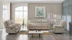 CM9911BG-2PC 2 pc Henricus beige fabric sofa and love seat set recliner ends