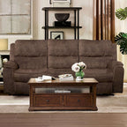 CM9911DB-2PC 2 pc Henricus dark brown fabric sofa and love seat set recliner ends
