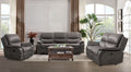 CM9911DG-2PC 2 pc Henricus dark grey fabric sofa and love seat set recliner ends