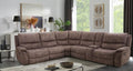 CM9912DB 3 pc Darby home co jerominus dark brown fabric sectional sofa with cup console and recliner ends and USB ports
