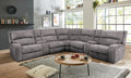 CM9915LG 3 pc Darby home co apostolos light grey fabric sectional sofa with power motion recliners and headrests / footrests