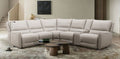 CM9920 6 pc Darby home co hestia beige top grain leather sectional sofa with power motion recliners and extendable footrests