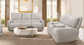CM9921ST-PM-2PC 2 pc Latitude run beige top grain leather match sofa and love seat with power recliner ends adjustable headrests