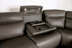 CM9923GY-PM 3 pc Edmondus dark gray leatherette sectional sofa with power recliner ends power adjustable headrests