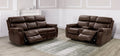 CM9926MB-PM-2PC 2 pc Antenor brown top grain leather sofa and love seat set power recliner ends and power headrests