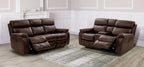 CM9926MB-PM-2PC 2 pc Antenor brown top grain leather sofa and love seat set power recliner ends and power headrests