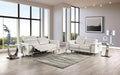 CM9927FG-PM 2 pc Ascona light taupe breathable leatherette mid-century modern power motion recliner sofa and love seat set