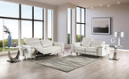 CM9927FG-PM 2 pc Ascona light taupe breathable leatherette mid-century modern power motion recliner sofa and love seat set