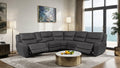 CM9930DG-PM 3 pc Demetrius granite grey polished microfiber sectional sofa with power motion recliner ends and USB plugs
