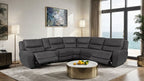 CM9930DG-PM 3 pc Demetrius granite grey polished microfiber sectional sofa with power motion recliner ends and USB plugs