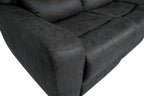 CM9931DG-PM 2 pc Demetrius dark grey faux leather like fabric power motion sofa and love seat with USB plugs