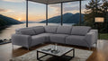 CM9933DG-SECT-PM 2 pc Melancton dark grey fabric 123.5" sectional sofa set with power motion recliner adjustable headrests