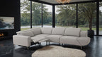 CM9933LG-SECT-PM 2 pc Melancton light grey fabric 123.5" sectional sofa set with power motion recliner adjustable headrests