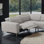 CM9933LG-SECT-PM 2 pc Melancton light grey fabric 123.5" sectional sofa set with power motion recliner adjustable headrests