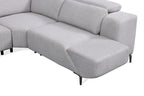 CM9933LG-SECT-PM 2 pc Melancton light grey fabric 123.5" sectional sofa set with power motion recliner adjustable headrests