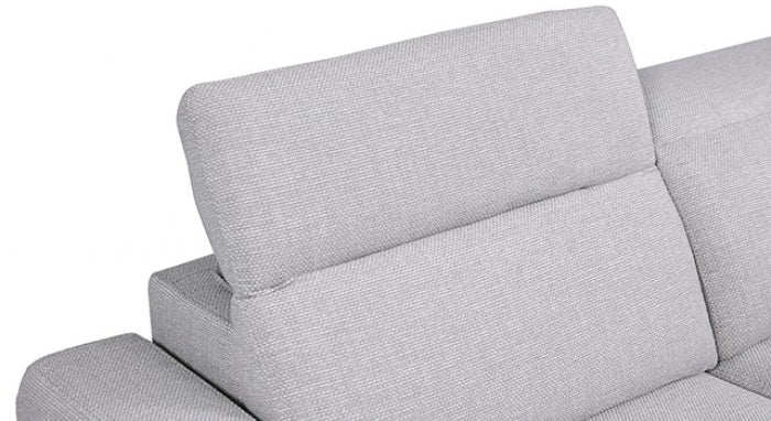CM9933LG-SECT-PM 2 pc Melancton light grey fabric 123.5" sectional sofa set with power motion recliner adjustable headrests