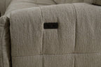 CM9936BG-PM 6 pc Clemens beige chenille sectional sofa with power motion recliners and wireless charging pad console
