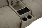 CM9936BG-PM 6 pc Clemens beige chenille sectional sofa with power motion recliners and wireless charging pad console