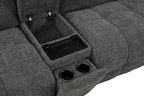 CM9936DG-PM 6 pc Clemens dark grey chenille sectional sofa with power motion recliners and wireless charging pad console