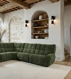 CM9936GR-PM 6 pc Clemens jade green chenille sectional sofa with power motion recliners and wireless charging pad console