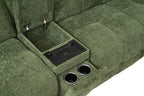 CM9936GR-PM 6 pc Clemens jade green chenille sectional sofa with power motion recliners and wireless charging pad console