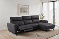 CM9937BK-R 2 pc Themis black top grain leather sectional sofa with power motion recliner and chaise