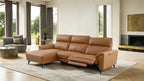 CM9937BR-L 2 pc Themis brown clay top grain leather sectional sofa with power motion recliner and chaise