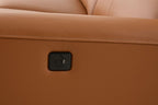 CM9937BR-R 2 pc Themis brown clay top grain leather sectional sofa with power motion recliner and chaise