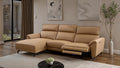 CM9937LB-L 2 pc Themis light brown top grain leather sectional sofa with power motion recliner and chaise