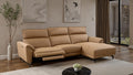 CM9937LB-R 2 pc Themis light brown top grain leather sectional sofa with power motion recliner and chaise