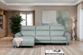 CM9937PB-L 2 pc Themis powder blue top grain leather sectional sofa with power motion recliner and chaise